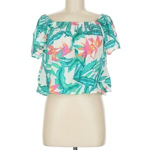 Tropical Floral Off-Shoulder Women Top - (S/M)